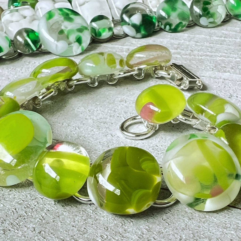 Add A Lime~ Fused Glass Bracelet