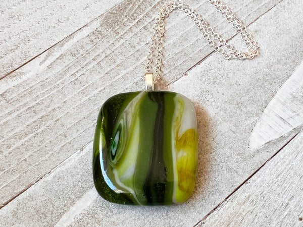 Go Pack Go! Thick Fused Glass Pendant