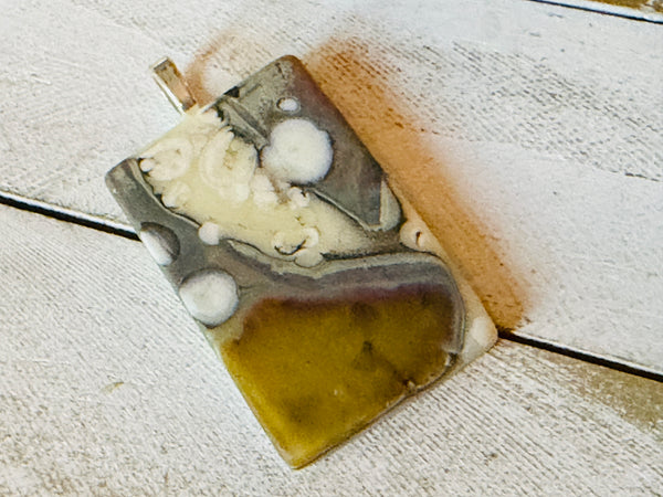Caramel Swirl Fused Glass Pendant