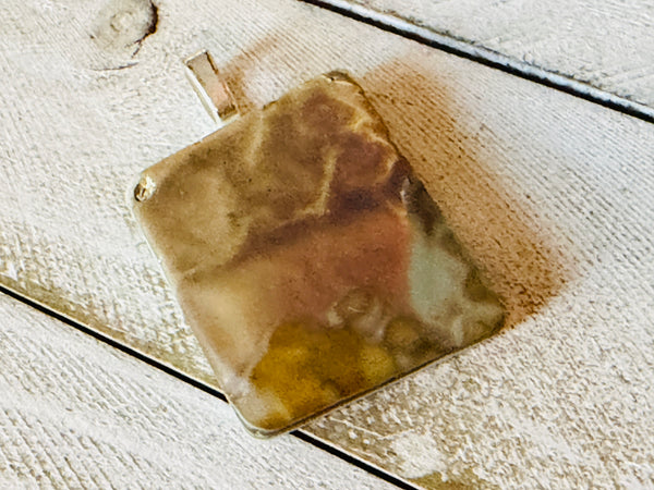 Caramel Swirl Fused Glass Pendant