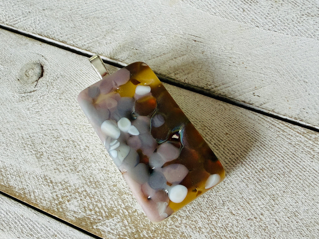 Caramel Swirl Fused Glass Pendant