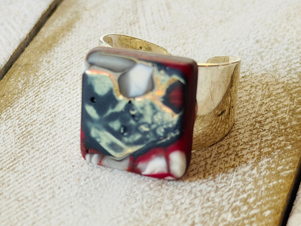 Chocolate Cherry Adjustable Ring
