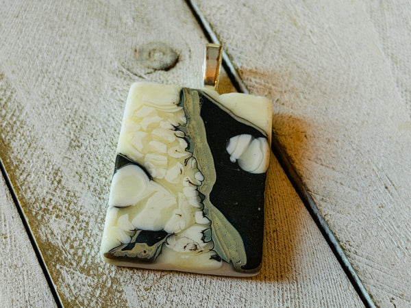 Caramel Swirl Fused Glass Pendant