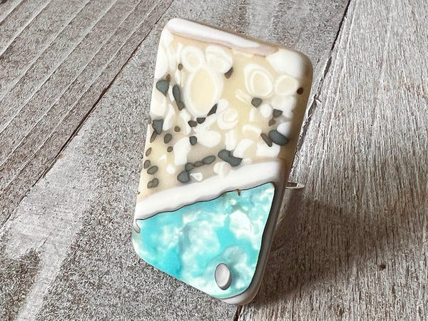 Azure Shoreline Collection. 1.6in Bar Adjustable Ring