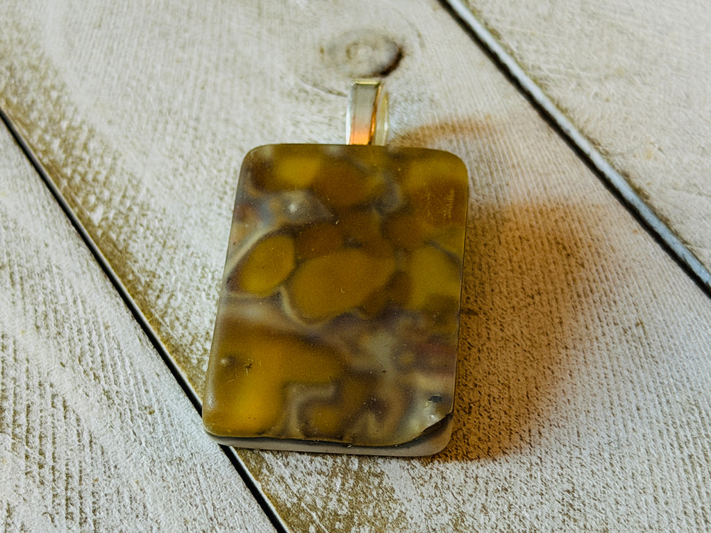 Caramel Swirl Fused Glass Pendant