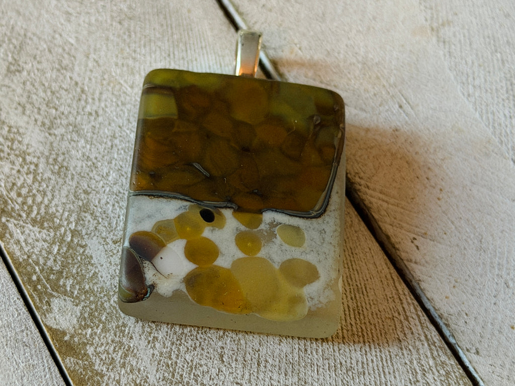 Caramel Swirl Fused Glass Pendant