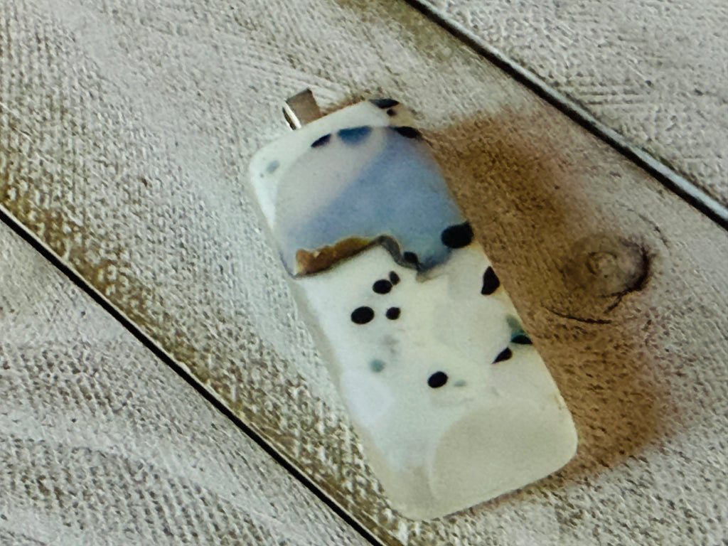 Chocolate Caramel Swirl Fused Glass Pendant