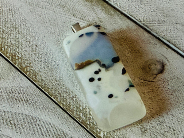Chocolate Caramel Swirl Fused Glass Pendant