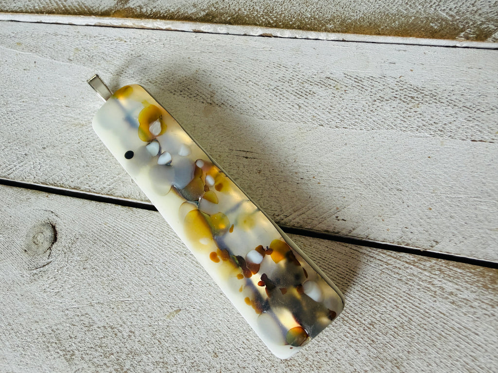 Caramel Swirl Fused Glass Pendant