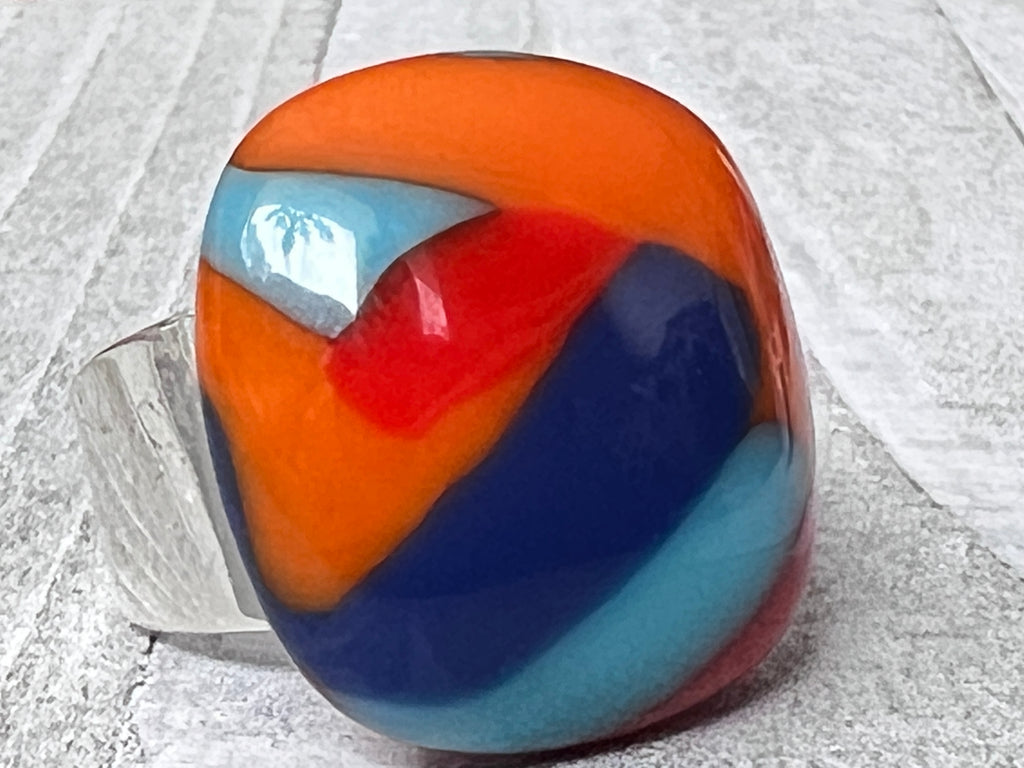 Fused Glass ring~Funkytown