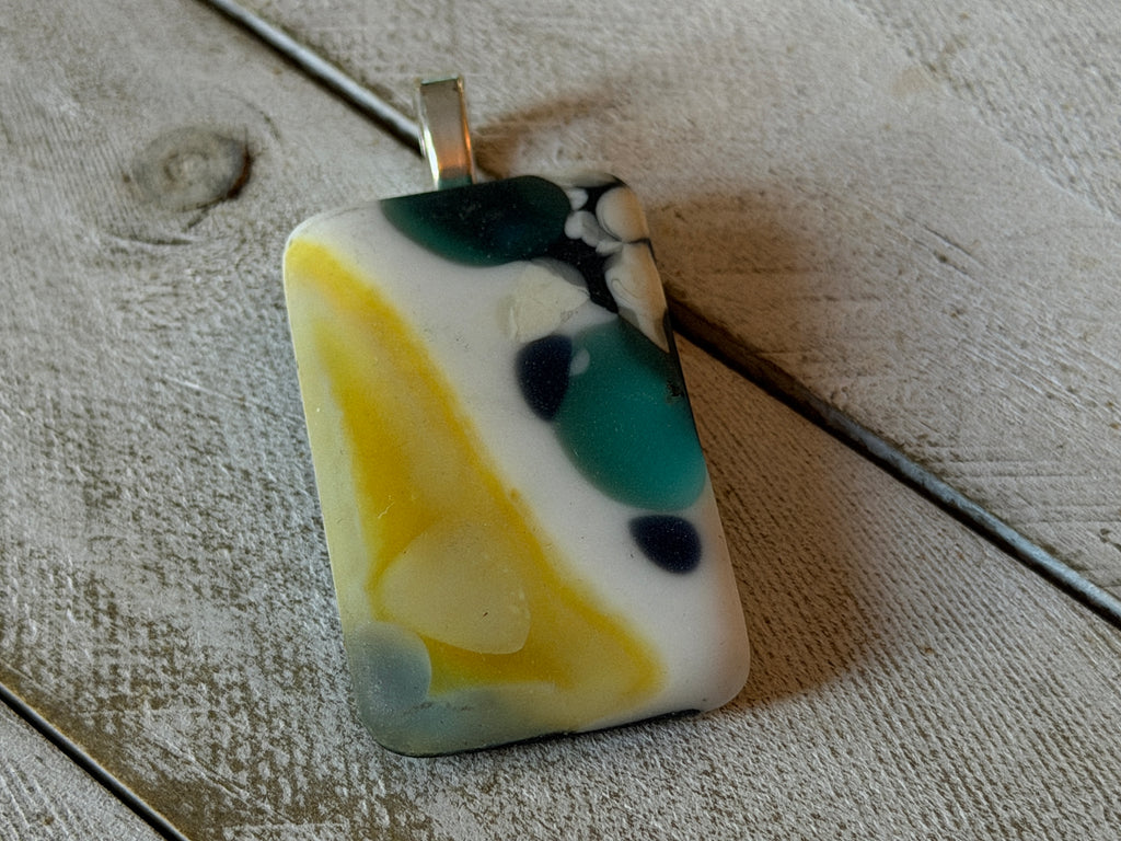 Chocolate Caramel Swirl Fused Glass Pendant