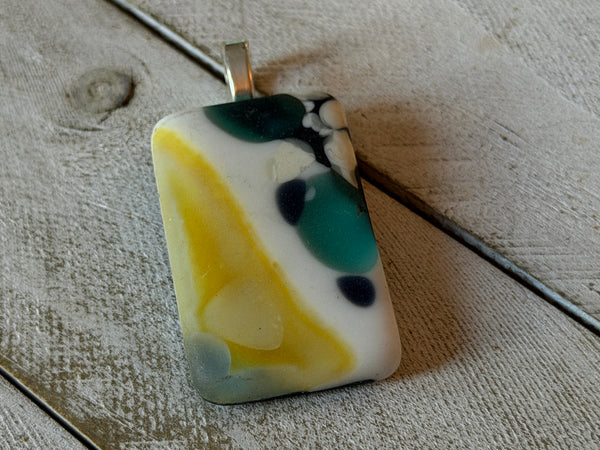 Chocolate Caramel Swirl Fused Glass Pendant