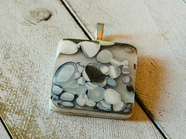 Caramel Swirl Fused Glass Pendant