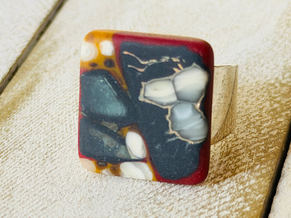 Chocolate Cherry Adjustable Ring