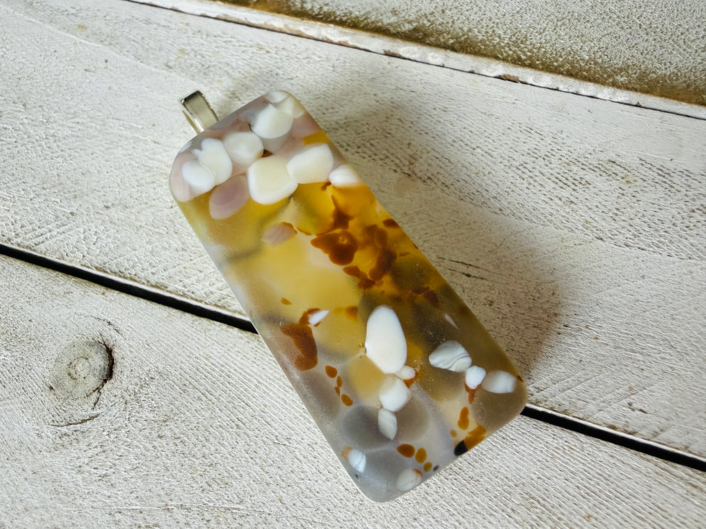 Caramel Swirl Fused Glass Pendant