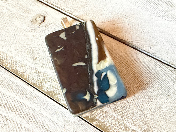 Caramel Swirl Fused Glass Pendant