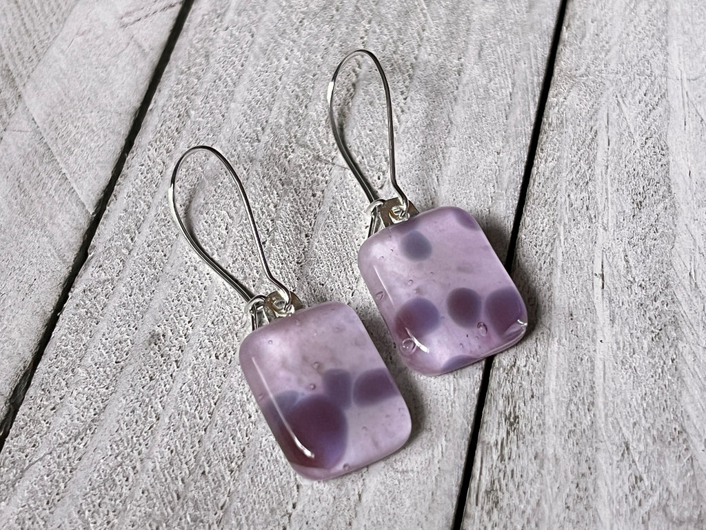 Fused Glass Earrings~Blushing