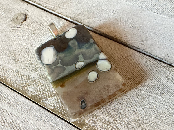 Caramel Swirl Fused Glass Pendant