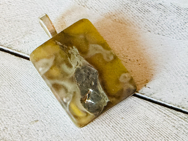Caramel Swirl Fused Glass Pendant