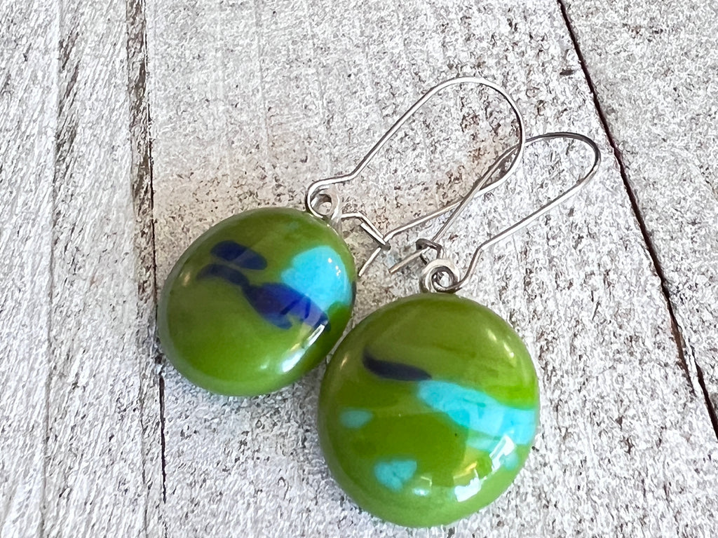 Fussed Glass Earrings ~Hiking the Horicon Marsh