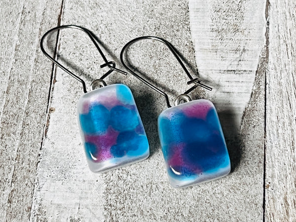 Fused Glass Earrings~Sunrise