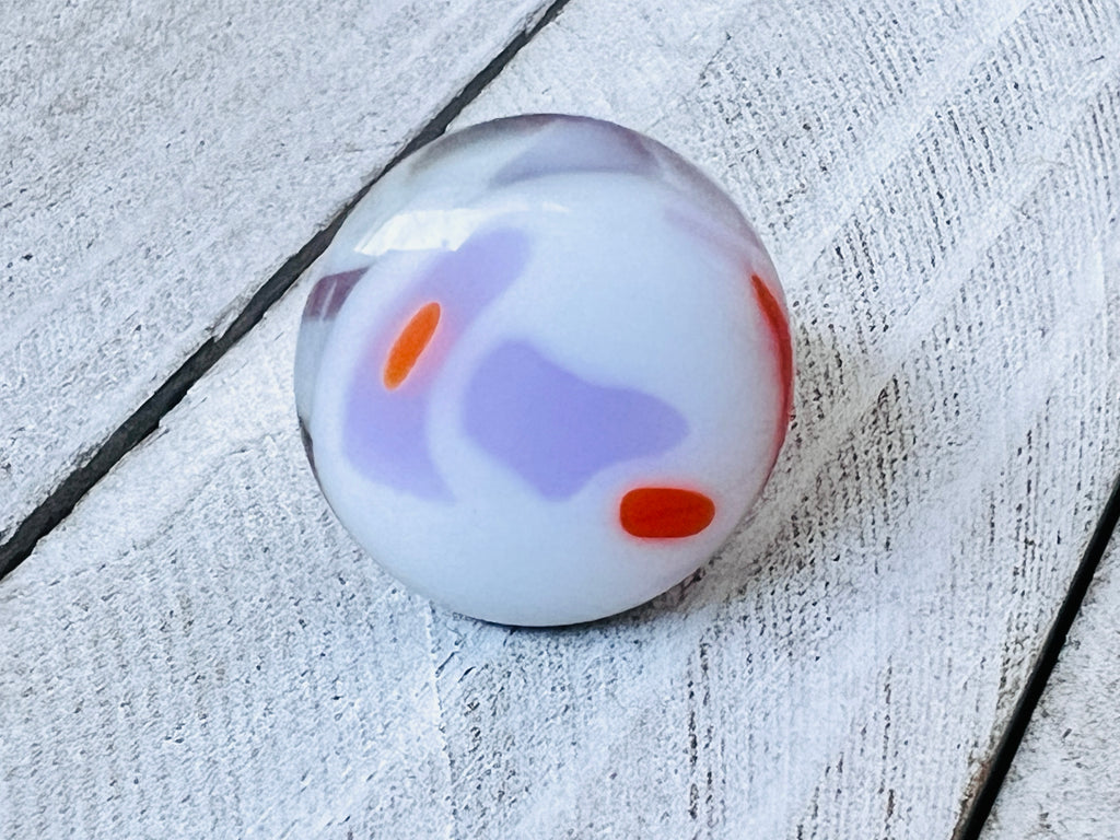 Fused Glass Ring, Orange and purple