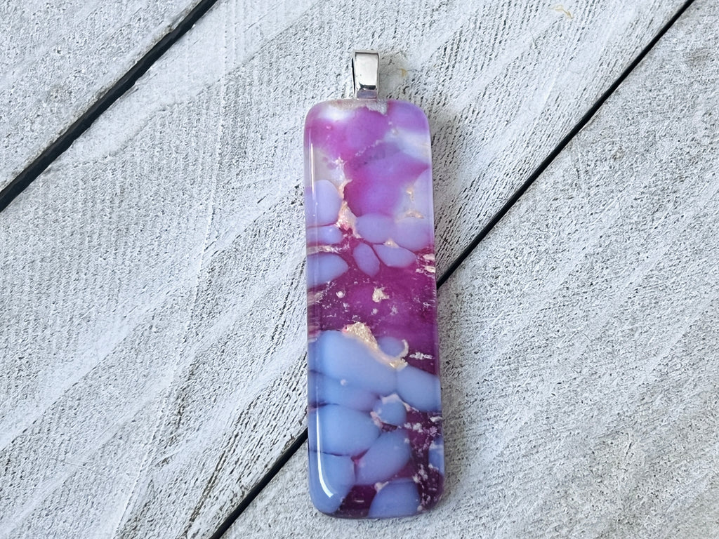 Fused Glas Pendant~Pink and Purple