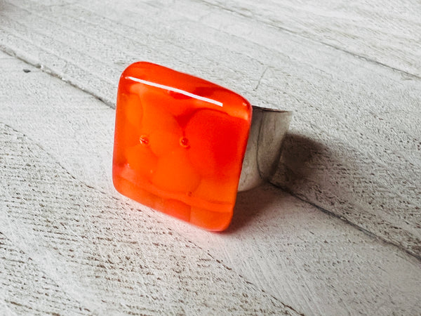 Adjustable Ring~Orange Crush