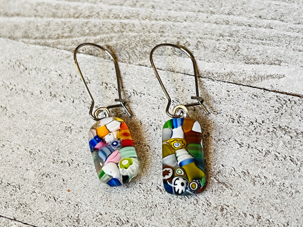 Fused Glass Earrings, Cinque Terre