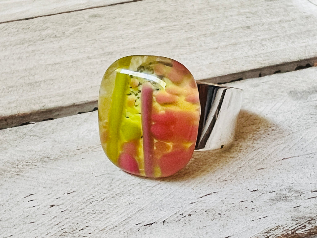 Fused Glass Ring~ Watermelon