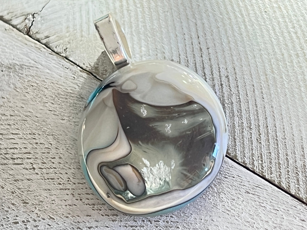 Fused Glass Pendant, In The Flow