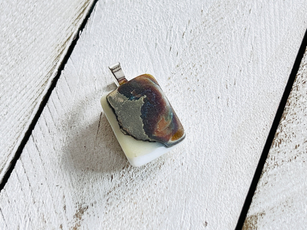 Fused Glass Mini Oyster Pendant