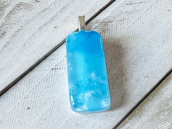Fused Glass Pendant~Blue