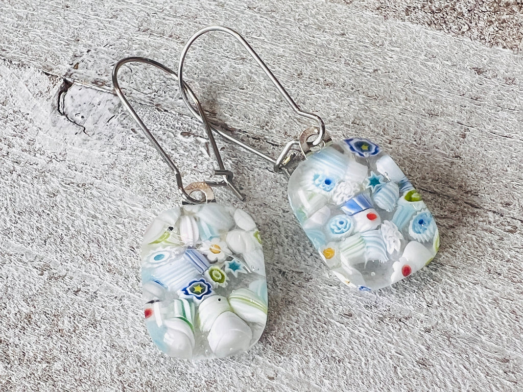 Fused Glass Earrings, Cinque Terre