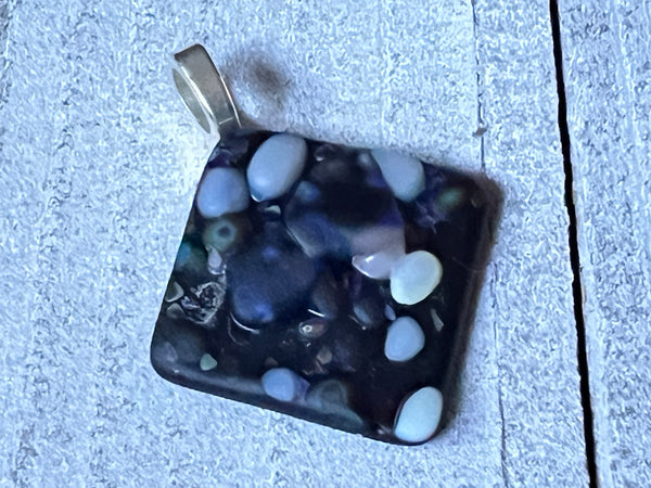 Fused Glass Pendant~Caviar oyster collection