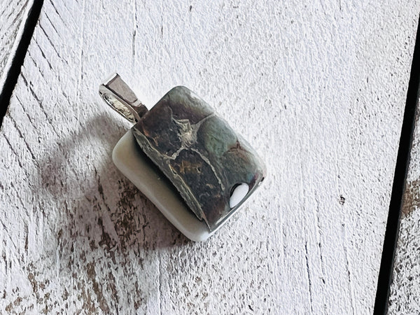 Fused Glass Mini Oyster Pendant