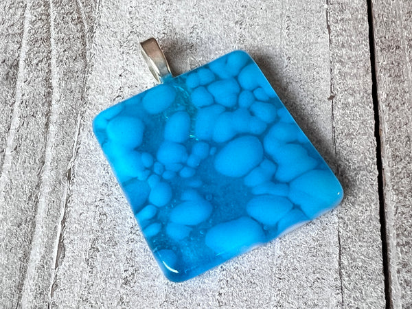 Fused glass Pendant~ Blue