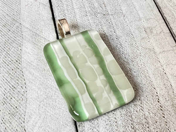 Fused Glass Pendant~ Pistachio Torte