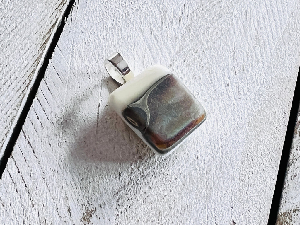 Fused Glass Mini Oyster Pendant