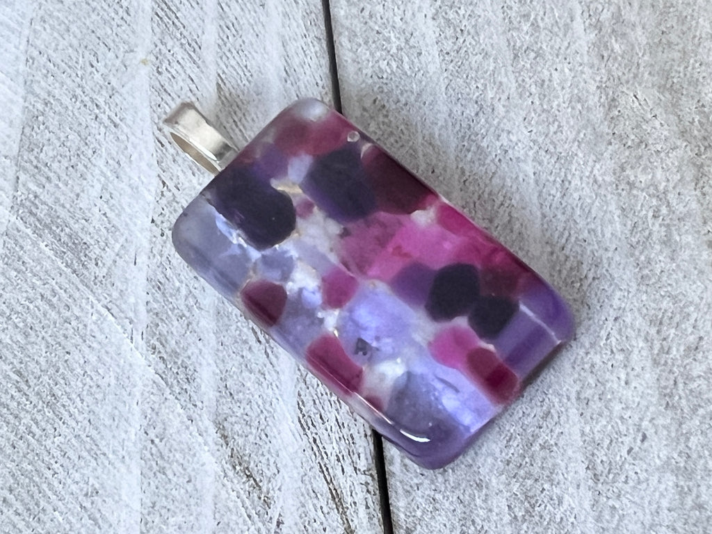 Fused Glass Pendant~Pink and Purple