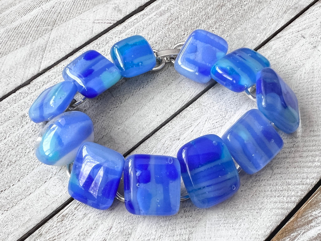 Fused Glass Bracelet ~Periwinkle