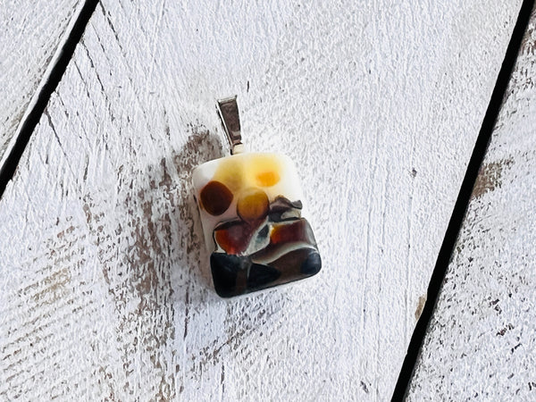 Fused Glass Mini Oyster Pendant