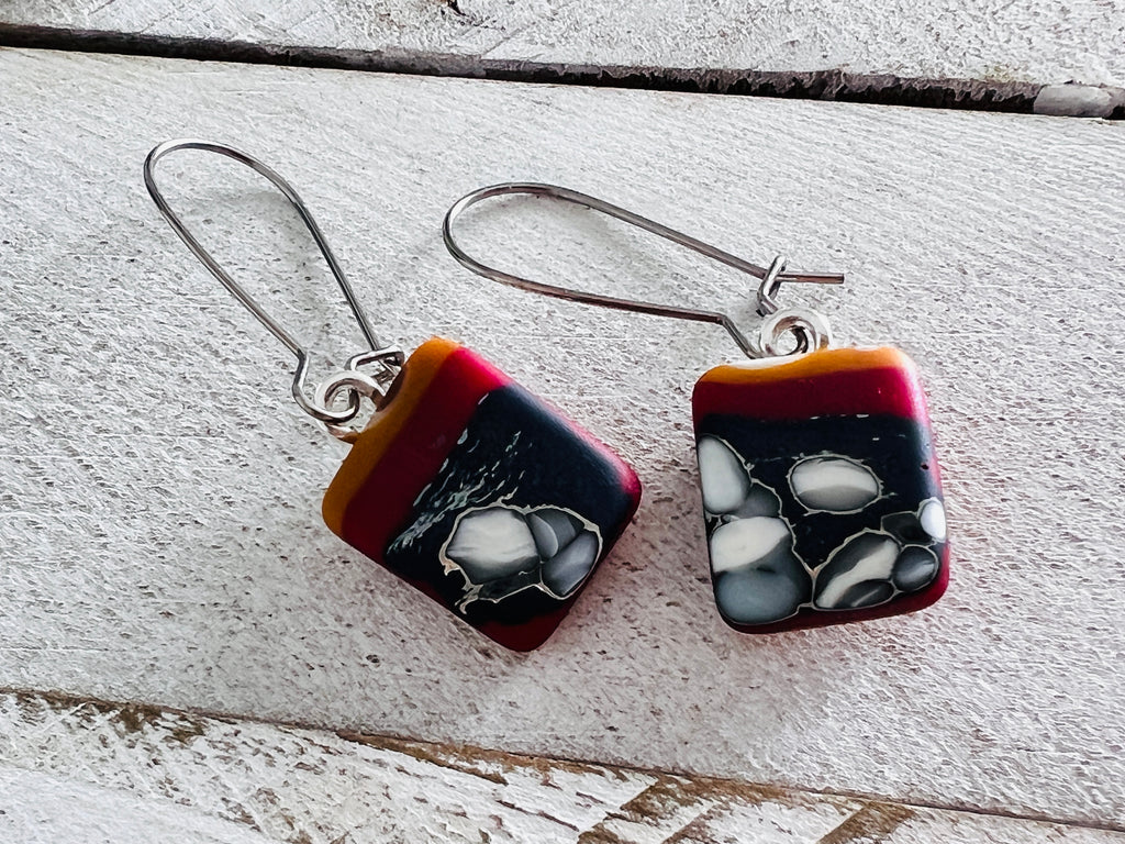 Fused Glass earrings~Oyster Collection