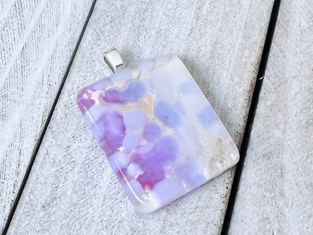 Fused Glas Pendant~Pink and Purple