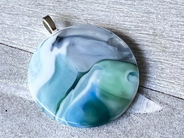 Fused Glass Pendant, In The Flow