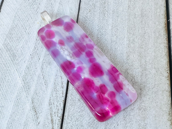 Fused Glass Pendant~Pink and Purple