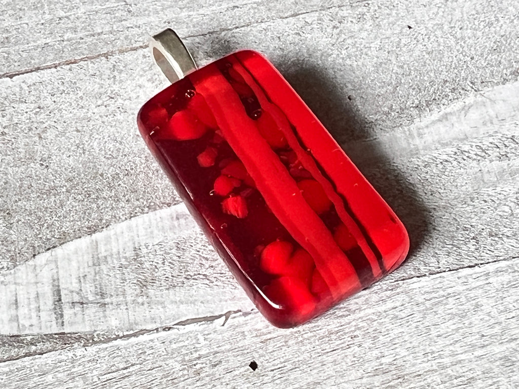 Fused Glass Pendant~I heart