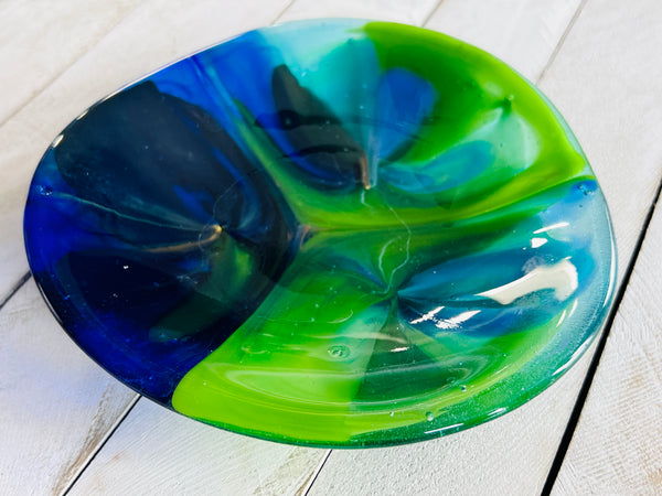 Fused Glass Shallow Bowl