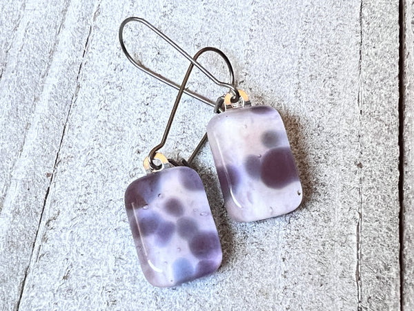 Fused Glass Earrings~Purple