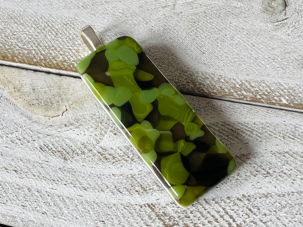 Fused Glass Pendant~Glam Camo